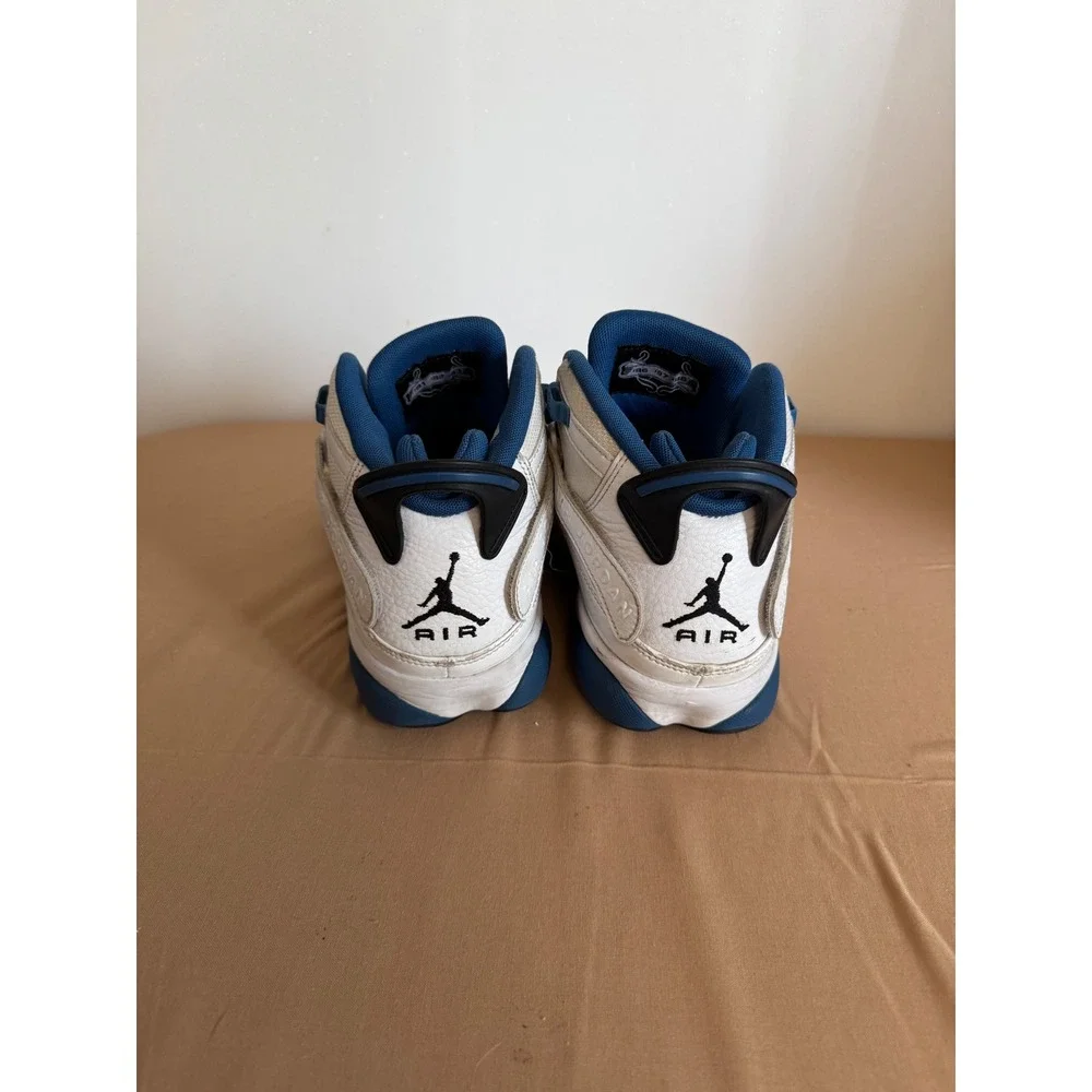 Air Jordan 6 Rings White Blue Mens Basketball Shoes‎ Sneakers Size 8.5